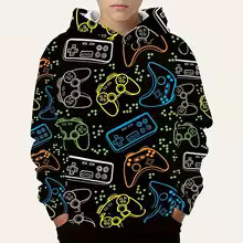Gamepad jugador de juegos sudaderas divertidas Graffiti neón