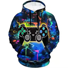 Gamepad jugador de juegos sudaderas divertidas Graffiti neón