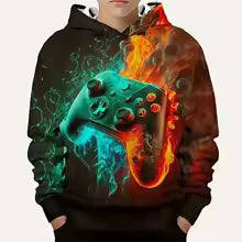 Gamepad jugador de juegos sudaderas divertidas Graffiti neón