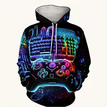 Gamepad jugador de juegos sudaderas divertidas Graffiti neón