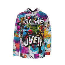 Gamepad jugador de juegos sudaderas divertidas Graffiti neón