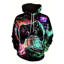 Gamepad jugador de juegos sudaderas divertidas Graffiti neón